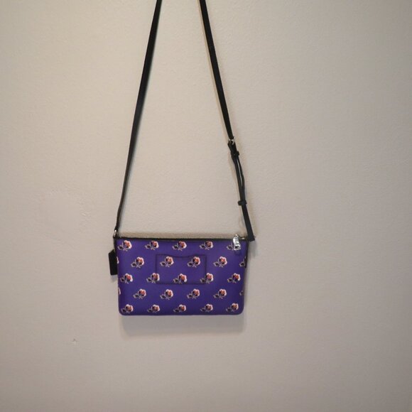 COACH Floral Purple Crossbody Bag with Removeable Pouch - Picture 1 of 9